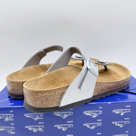 Birkenstock Gizeh Birko-Flor Thong Sandal Silver EU 42 Mens US 9- 9.5/ Wms US 11 - Picture 7 of 13